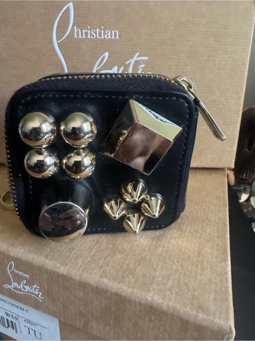 Christian Louboutin Pets Leather w/Gold Hardware. Poop bag and bag charm